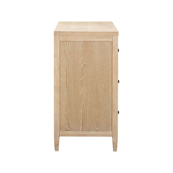 Bristol Park 62" Whitewashed Oak Wood 6 Drawer Dresser - Image 3
