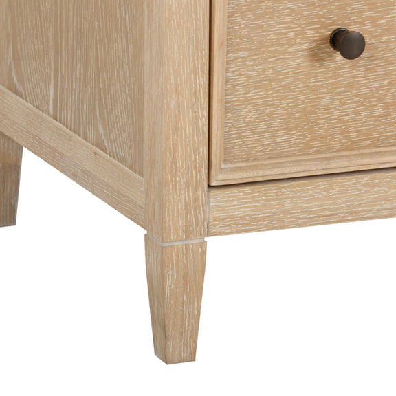 Bristol Park 62" Whitewashed Oak Wood 6 Drawer Dresser - Image 7
