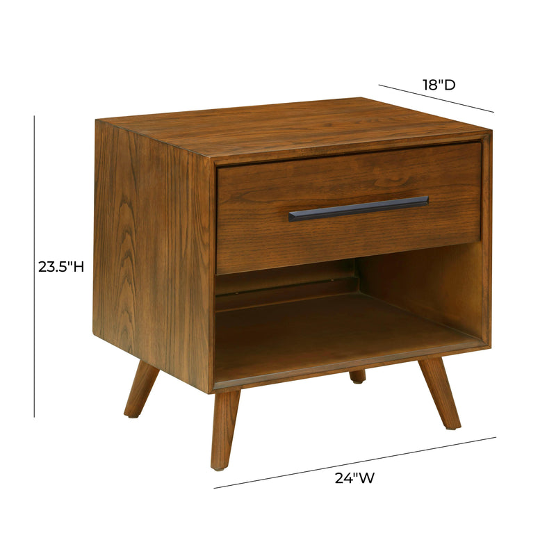 Emery 24" Walnut 1 Drawer Nightstand - Image 9