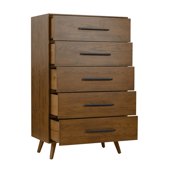 Emery 33" Walnut 5 Drawer Chest - Image 3