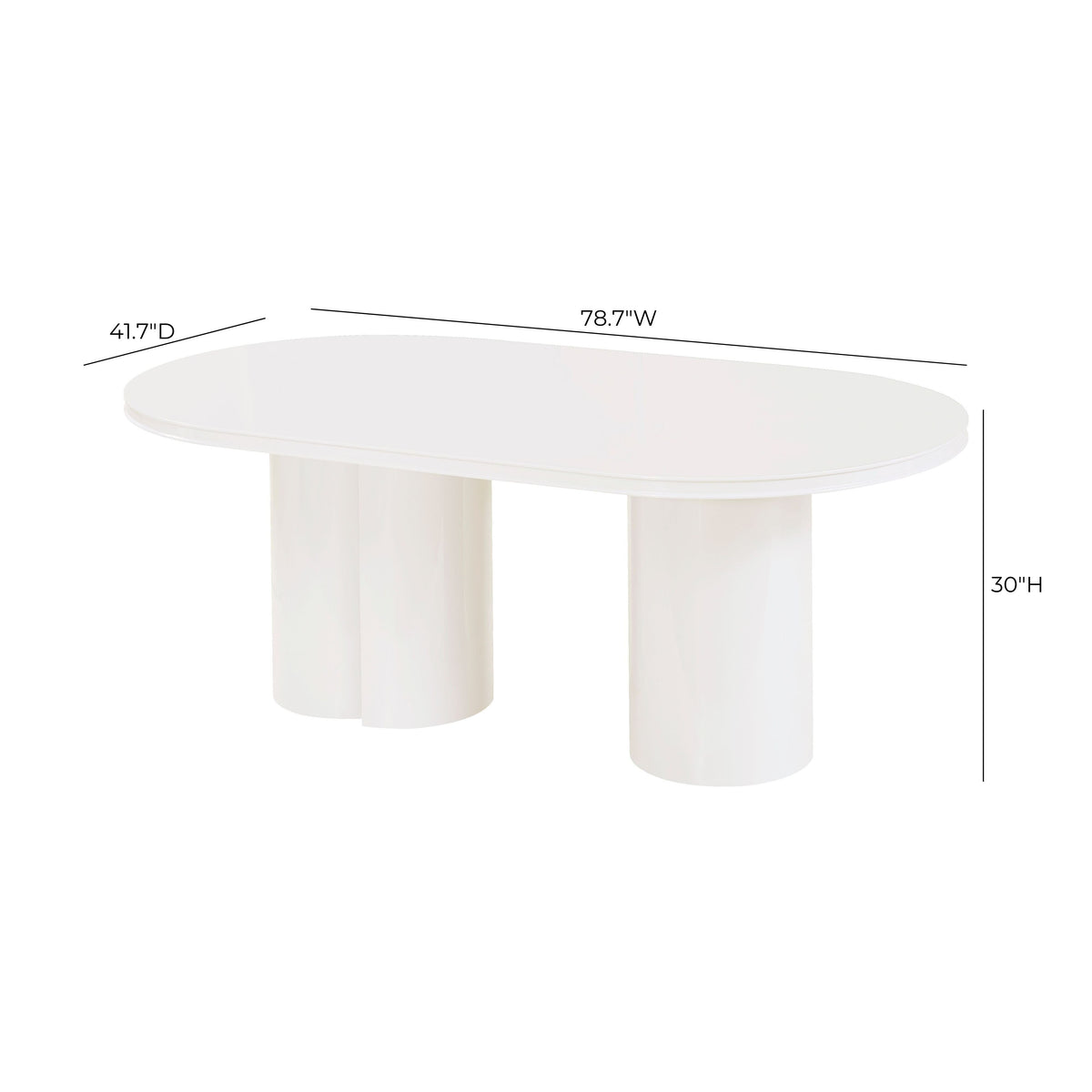 Elora 79" Lacquer Oval Dining Table - Image 8