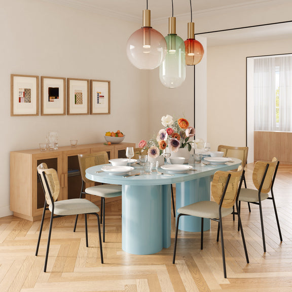 Elora 79" Lacquer Oval Dining Table - Image 11