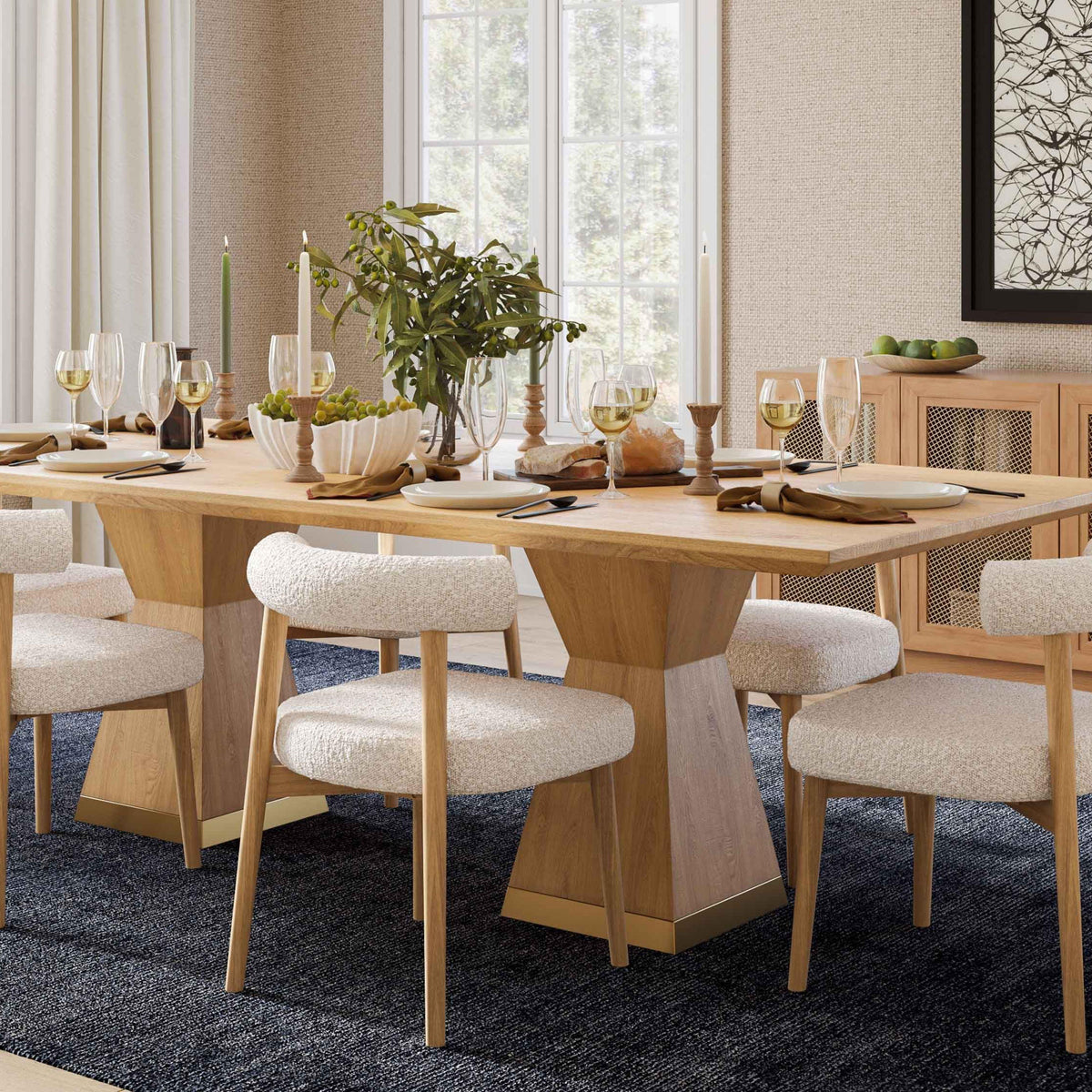 Nolan 98" Wood Rectangular Dining Table - Image 8