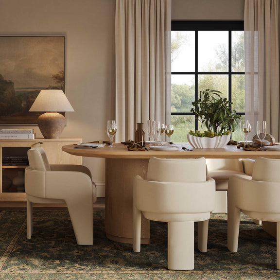 Marlow 102" Wood Oval Dining Table - Image 7