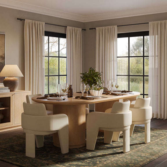 Marlow 102" Wood Oval Dining Table - Image 8