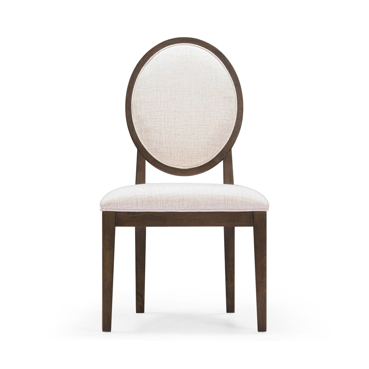 Mila Dark Brown and Beige Performance Fabric Dining Chair Set of 2 - Image 2