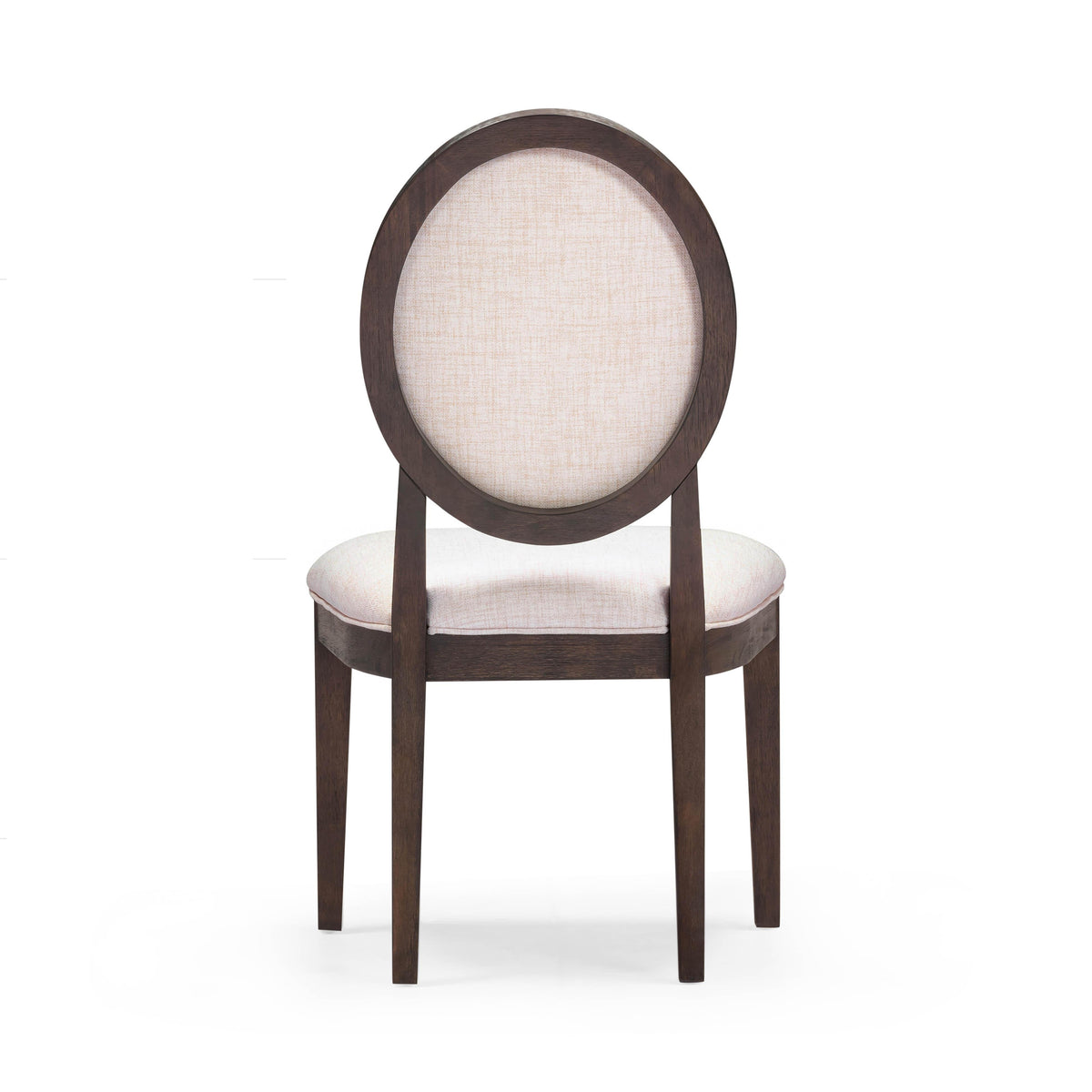 Mila Dark Brown and Beige Performance Fabric Dining Chair Set of 2 - Image 5