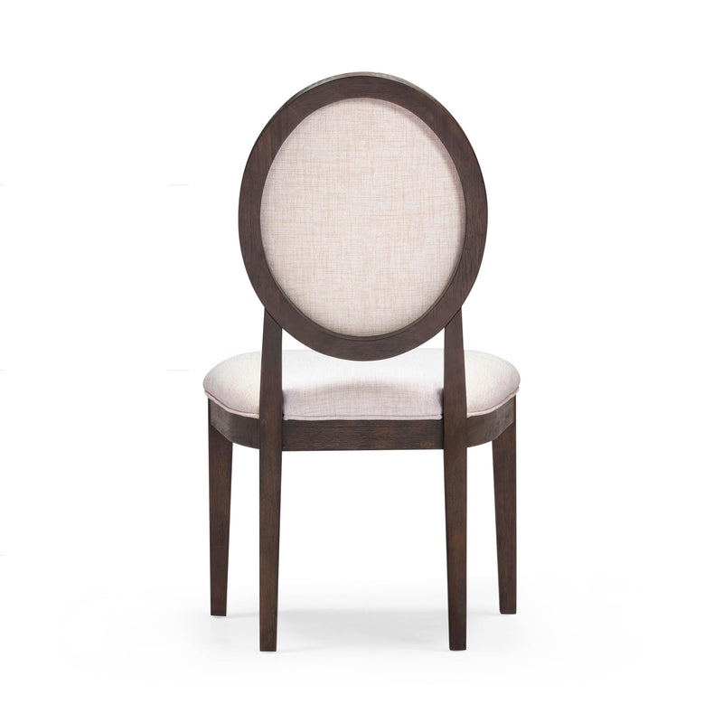 Mila Dark Brown and Beige Performance Fabric Dining Chair Set of 2 - Image 5