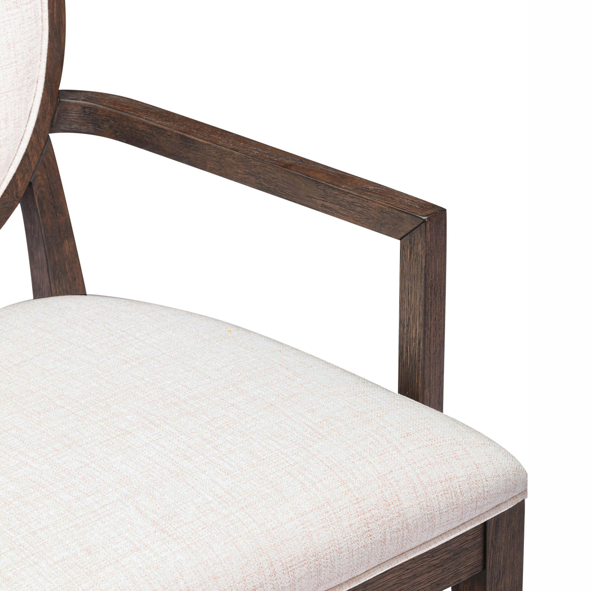 Mila Dark Brown and Beige Performance Fabric Dining Armchair - Image 3