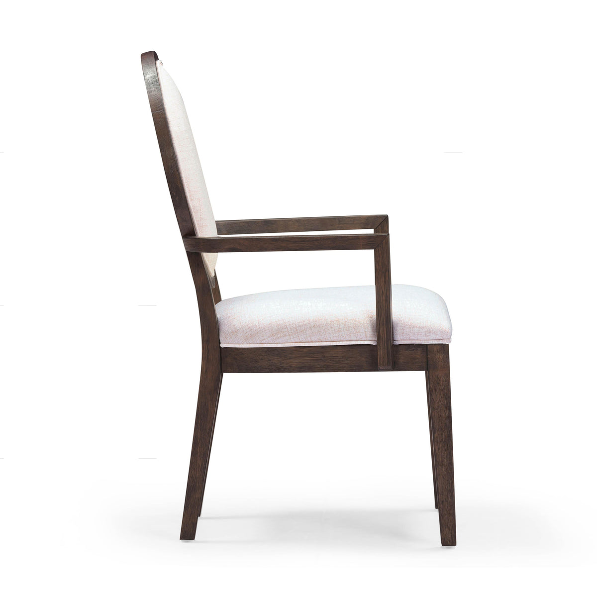 Mila Dark Brown and Beige Performance Fabric Dining Armchair - Image 6