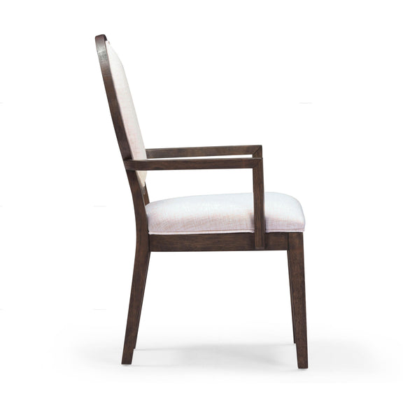 Mila Dark Brown and Beige Performance Fabric Dining Armchair - Image 6