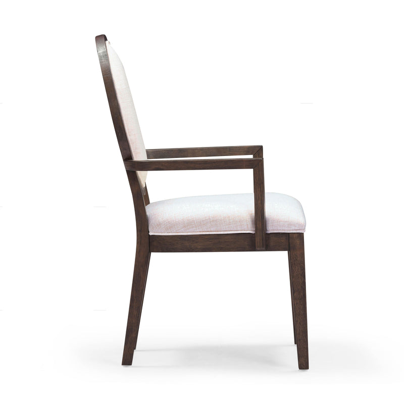 Mila Dark Brown and Beige Performance Fabric Dining Armchair - Image 6