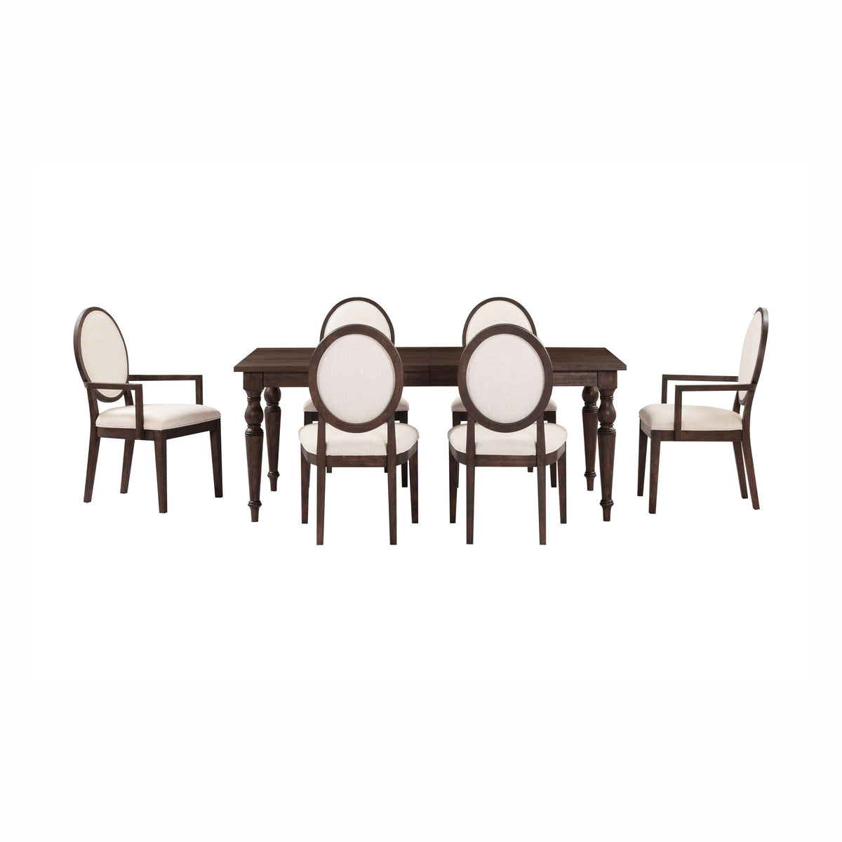 Mila Dark Brown and Beige Performance Fabric Dining Armchair - Image 8
