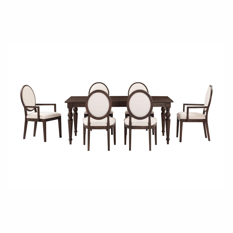 Mila Dark Brown and Beige Performance Fabric Dining Armchair - Image 8