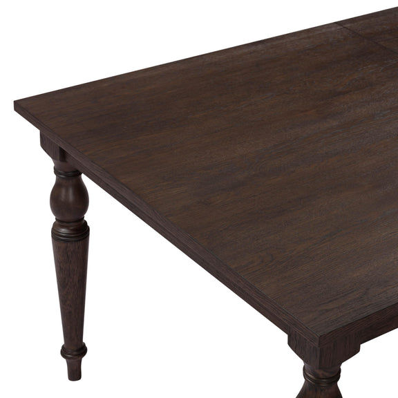 Mila 74" 114" Dark Brown Extendable Rectangular Dining Table - Image 9