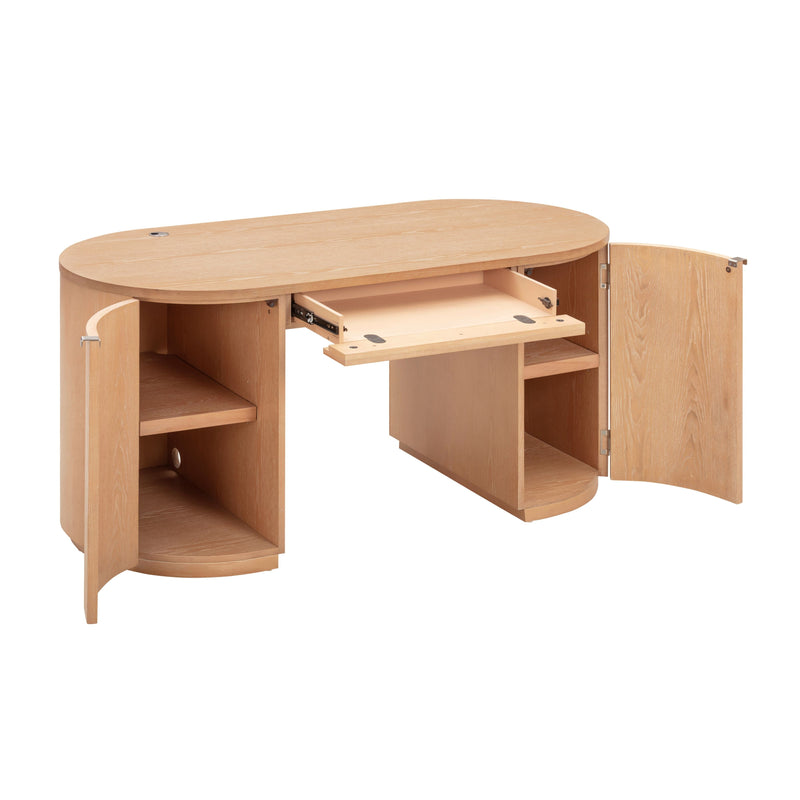 Marlow 64" Wood Executive Desk With Storage - Image 7
