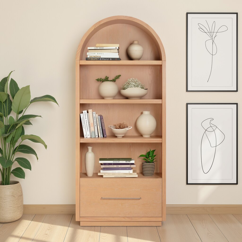 Marlow Wood Bookcase With File Drawer - Image 2