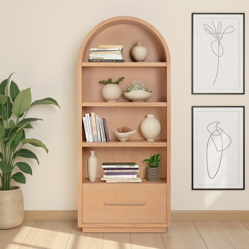 Marlow Wood Bookcase With File Drawer - Image 2