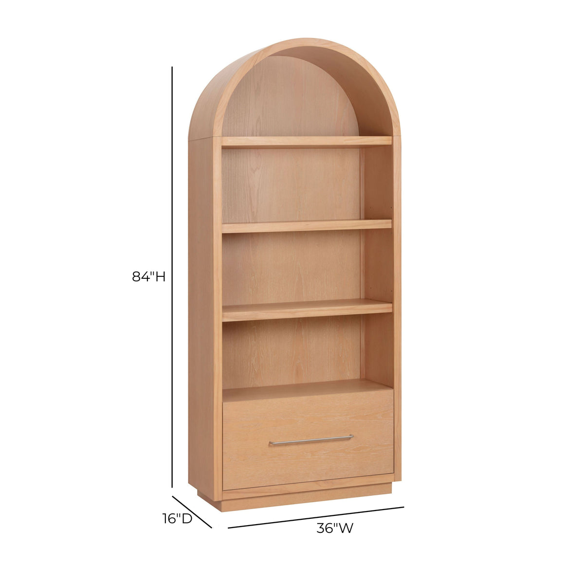 Marlow Wood Bookcase With File Drawer - Image 9