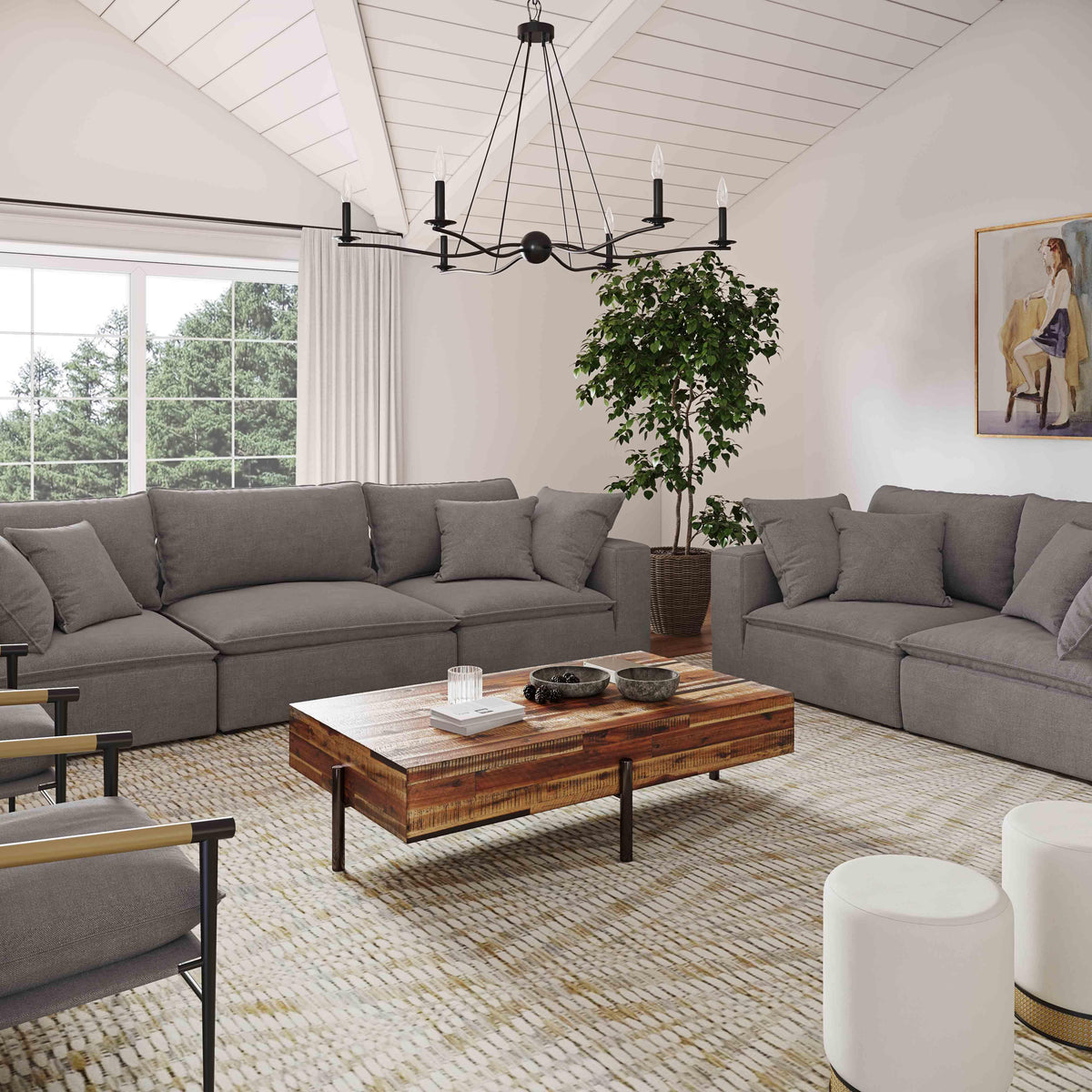Cali 80" Performance Fabric Modular Loveseat - Image 2