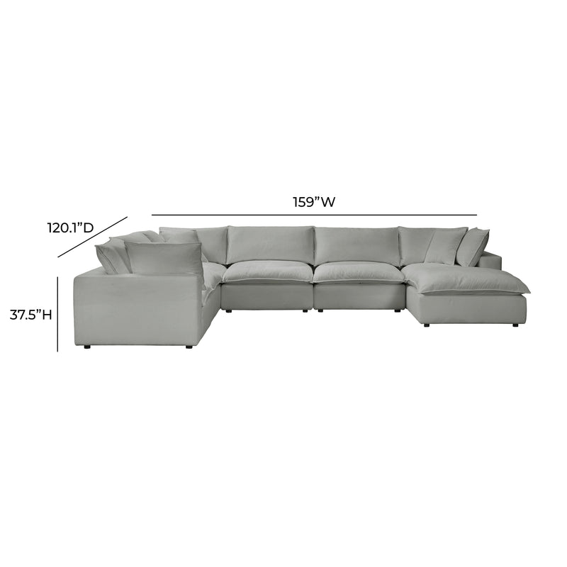 Cali 7 Piece Performance Fabric Modular Large Chaise Sectional - Image 6