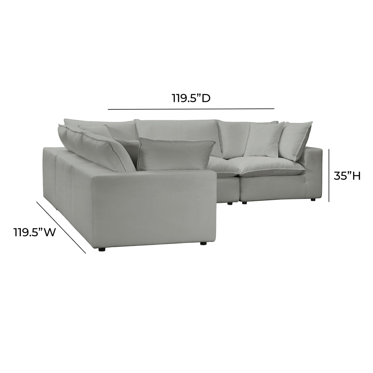 Cali 5 Piece Performance Fabric Modular L Sectional - Image 6