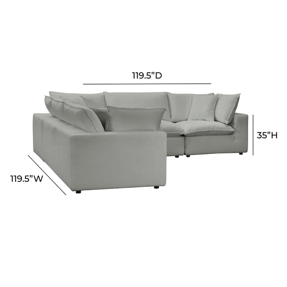 Cali 5 Piece Performance Fabric Modular L Sectional - Image 6