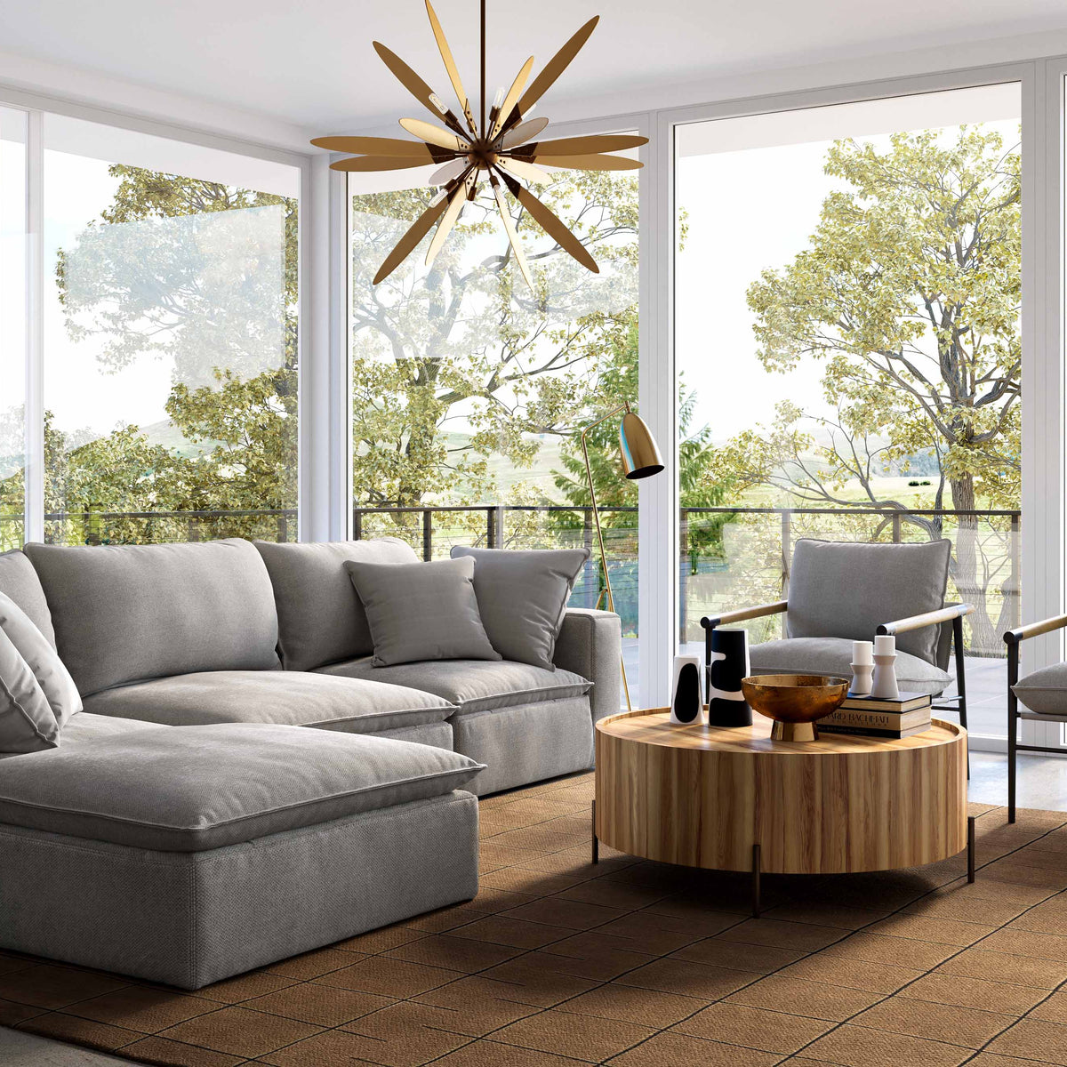 Cali 4 Piece Performance Fabric Modular Sectional - Image 2