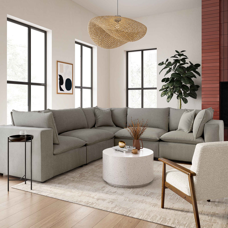 Cali 5 Piece Performance Fabric Modular L Sectional - Image 2