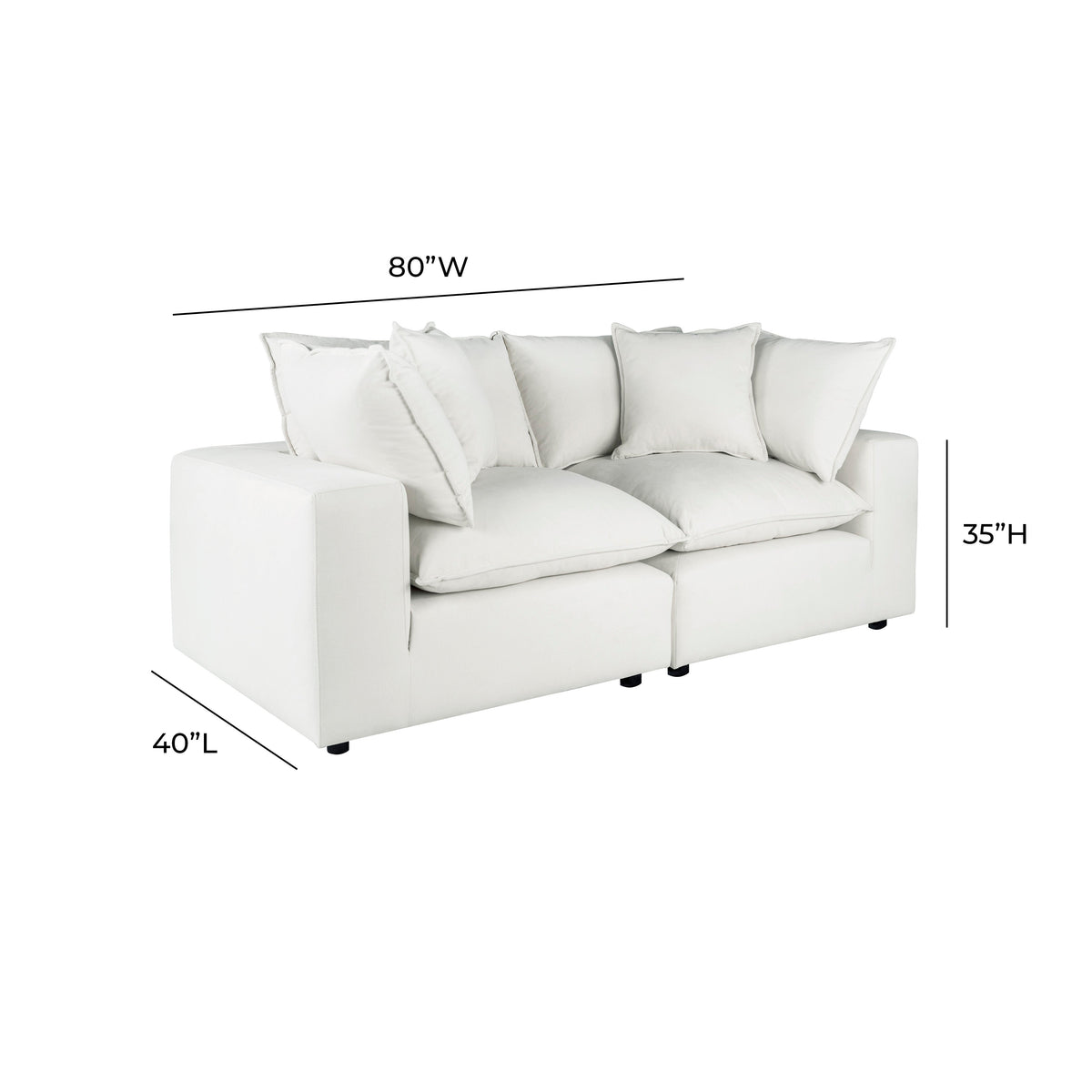 Cali 80" Performance Fabric Modular Loveseat - Image 14