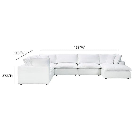 Cali 7 Piece Performance Fabric Modular Large Chaise Sectional - Image 12