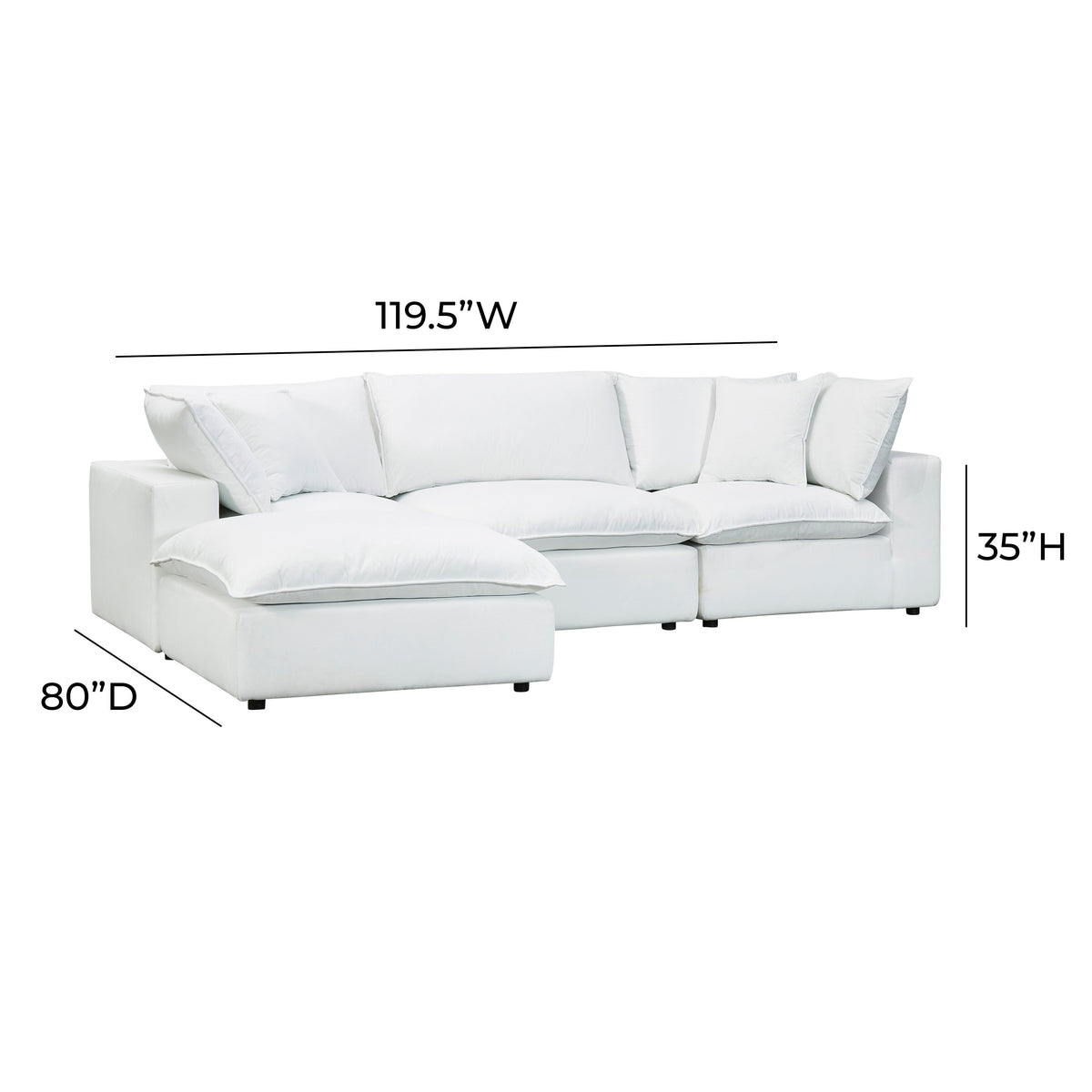 Cali 4 Piece Performance Fabric Modular Sectional - Image 12