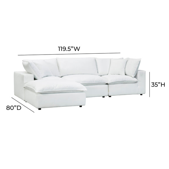 Cali 4 Piece Performance Fabric Modular Sectional - Image 12