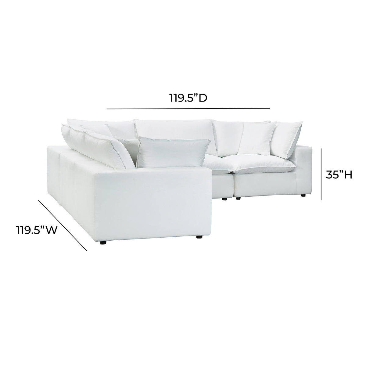 Cali 5 Piece Performance Fabric Modular L Sectional - Image 12
