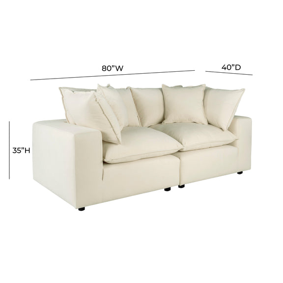 Cali 80" Performance Fabric Modular Loveseat - Image 21