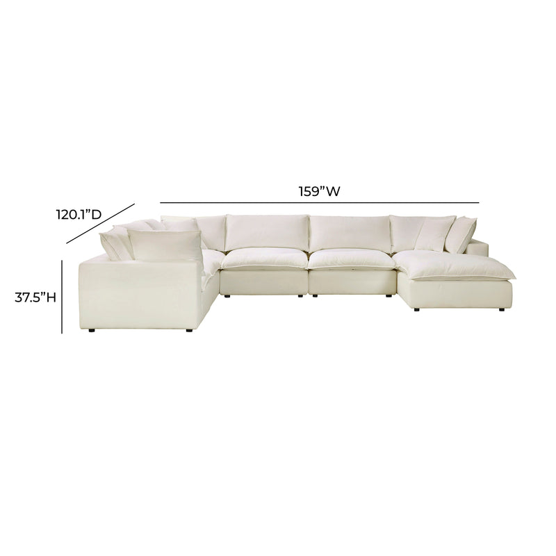Cali 7 Piece Performance Fabric Modular Large Chaise Sectional - Image 18