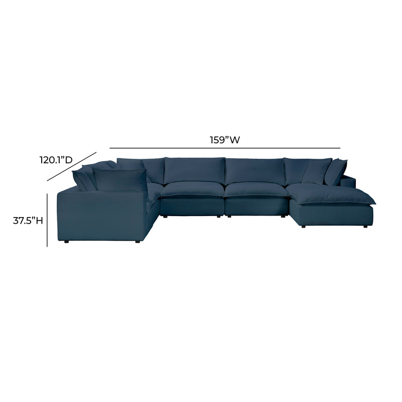 Cali 7 Piece Performance Fabric Modular Large Chaise Sectional - Image 24