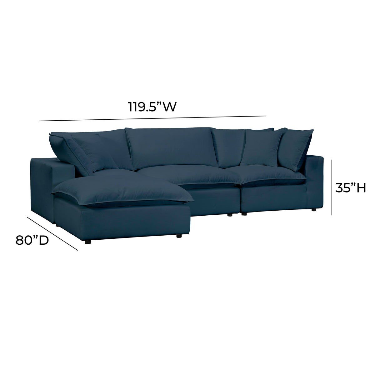 Cali 4 Piece Performance Fabric Modular Sectional - Image 24