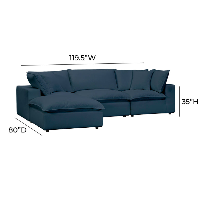 Cali 4 Piece Performance Fabric Modular Sectional - Image 24