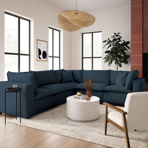 Cali 5 Piece Performance Fabric Modular L Sectional - Image 20