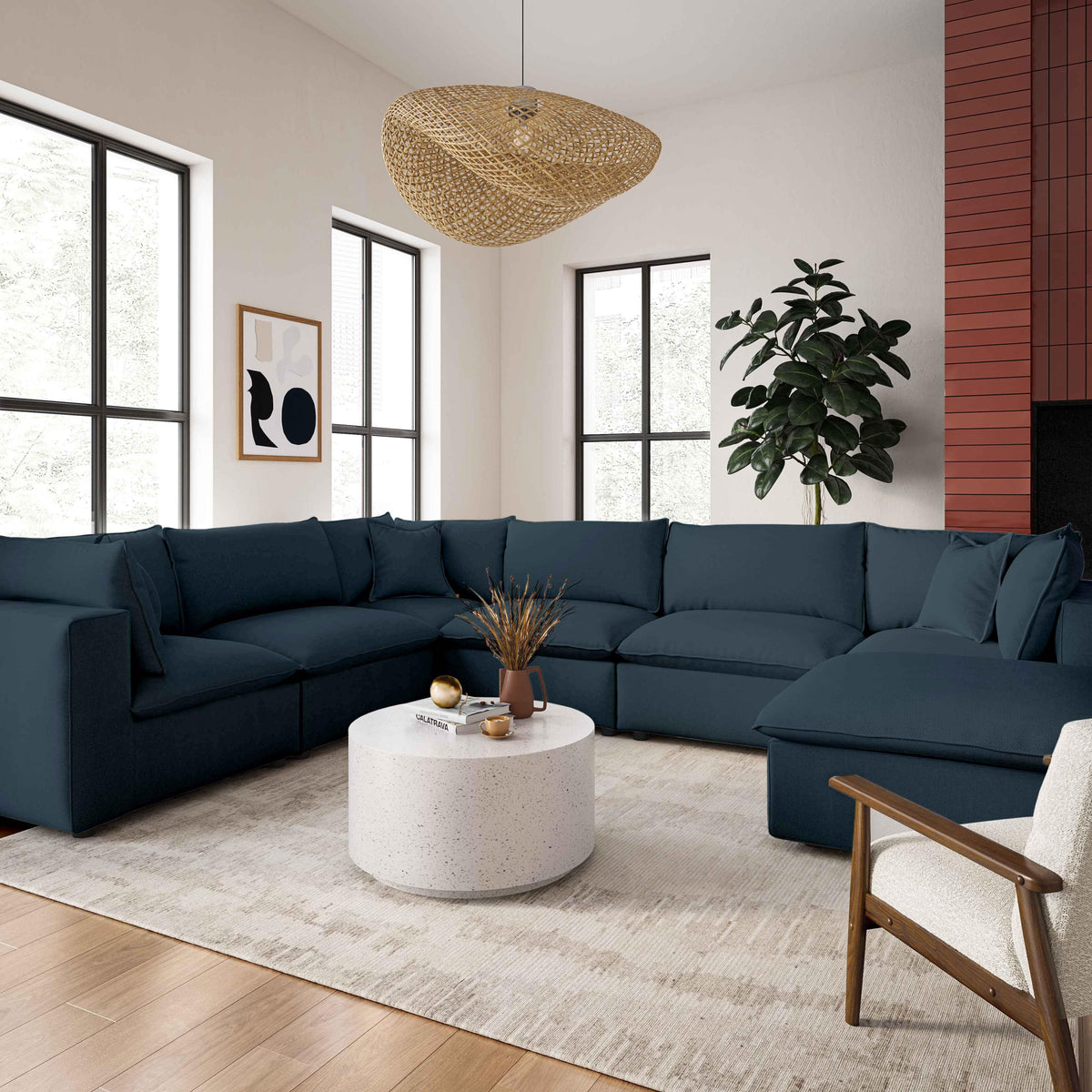 Cali Performance Fabric Ottoman - Image 17