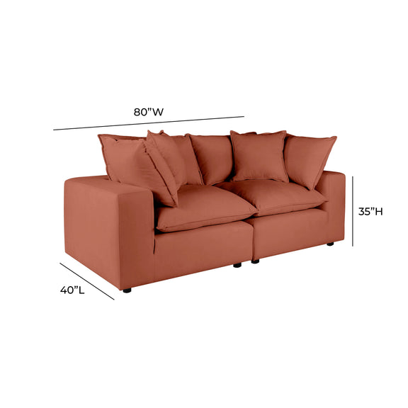 Cali 80" Performance Fabric Modular Loveseat - Image 35