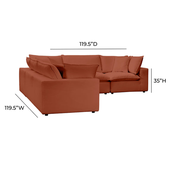 Cali 5 Piece Performance Fabric Modular L Sectional - Image 30