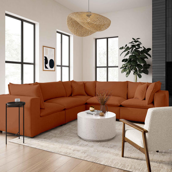 Cali 5 Piece Performance Fabric Modular L Sectional - Image 26