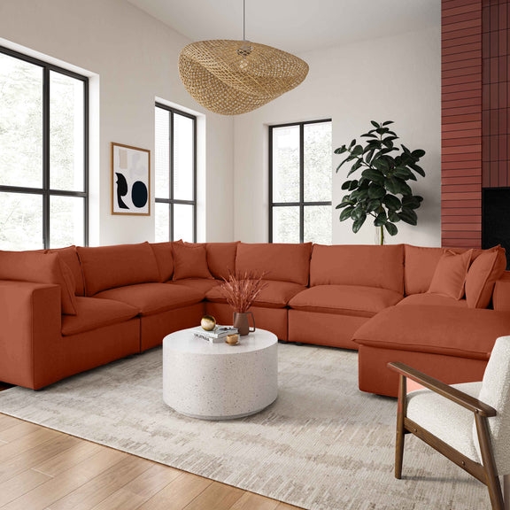 Cali 7 Piece Performance Fabric Modular Large Chaise Sectional - Image 26