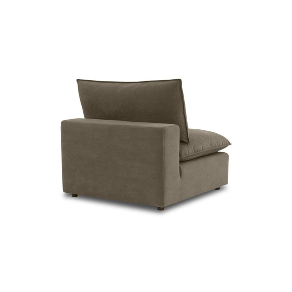 Cali Chocolate Brown Performance Velvet Armless Chair - Image 4