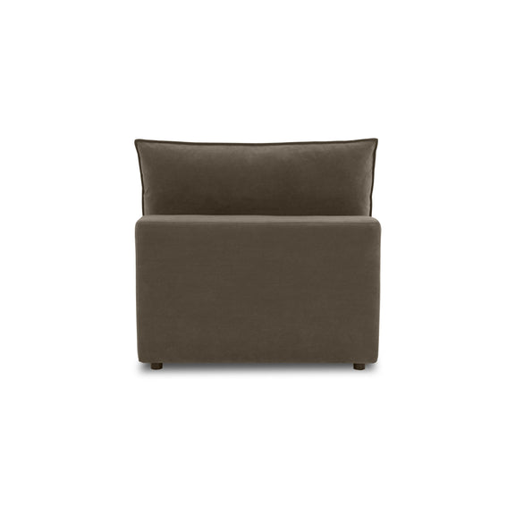 Cali Chocolate Brown Performance Velvet Armless Chair - Image 5