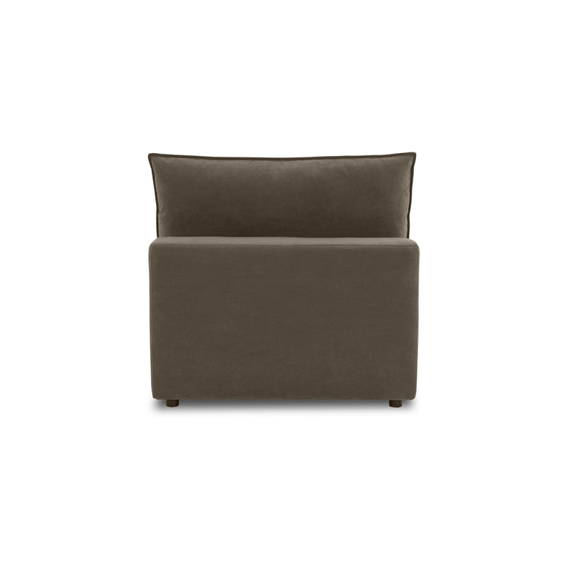 Cali Chocolate Brown Performance Velvet Armless Chair - Image 5