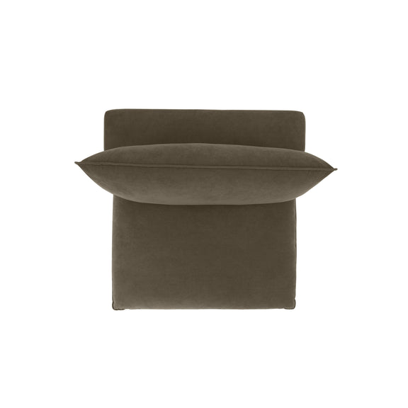Cali Chocolate Brown Performance Velvet Armless Chair - Image 6