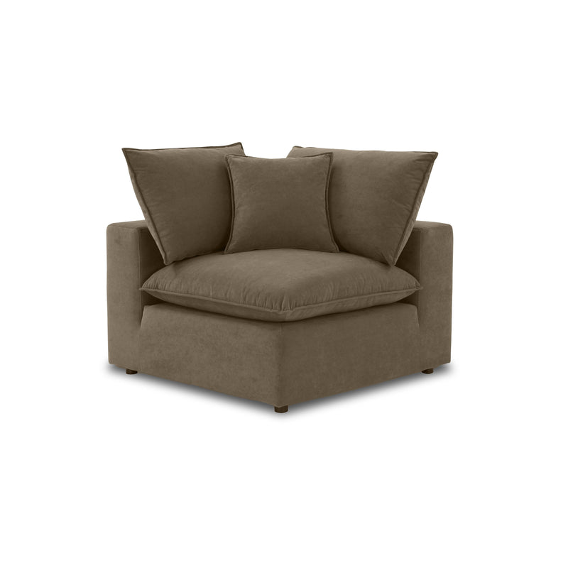 Cali Chocolate Brown Performance Velvet Corner Chair - Image 2